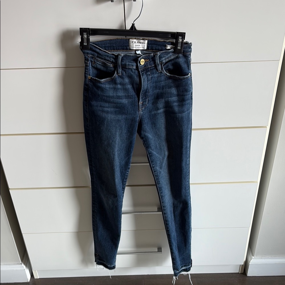 Frame Denim Dark Blue Skinny Jeans ( Le High Skinny model) size 24